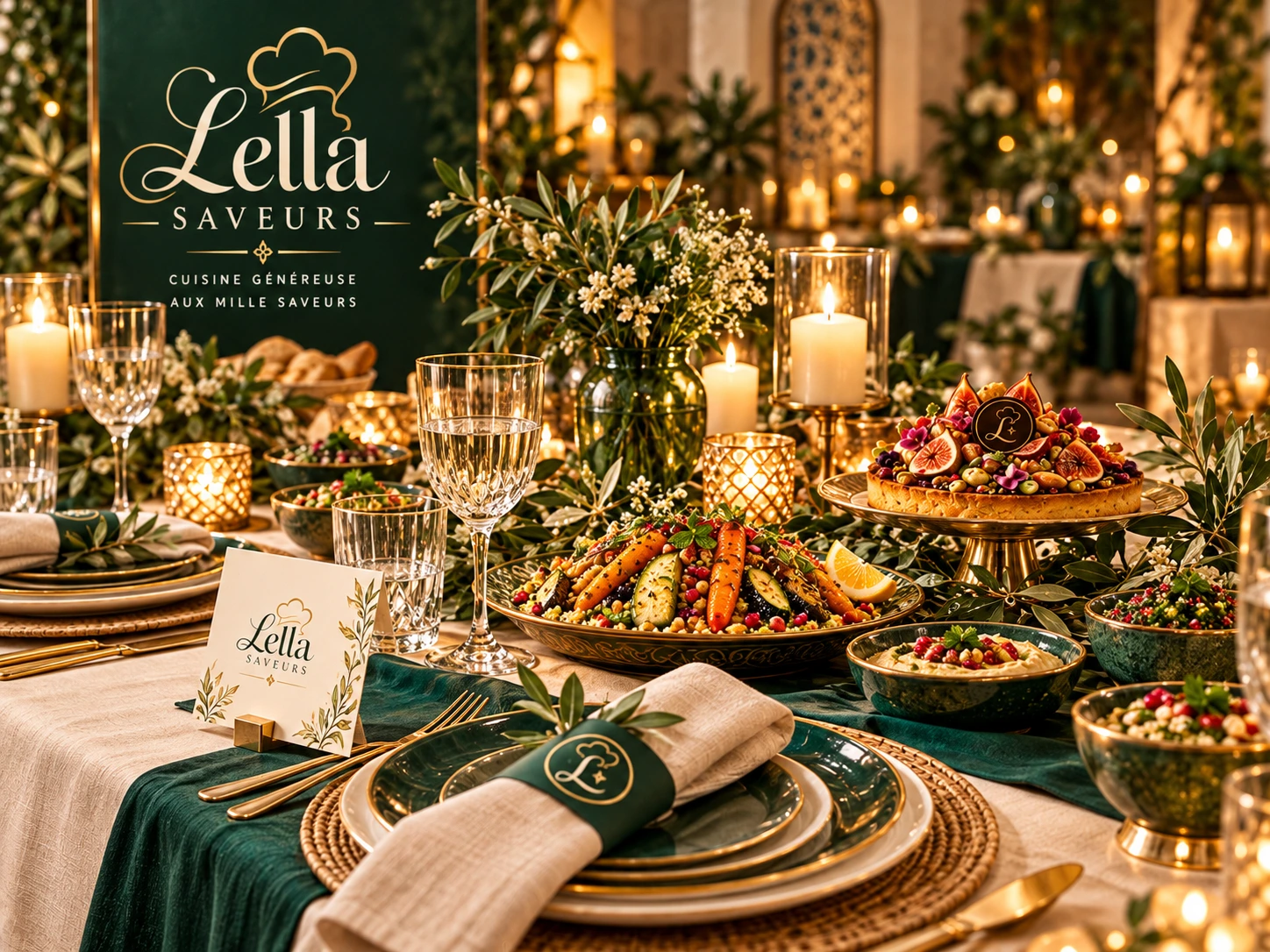 Table événementielle élégante dans l’univers Lella Saveurs