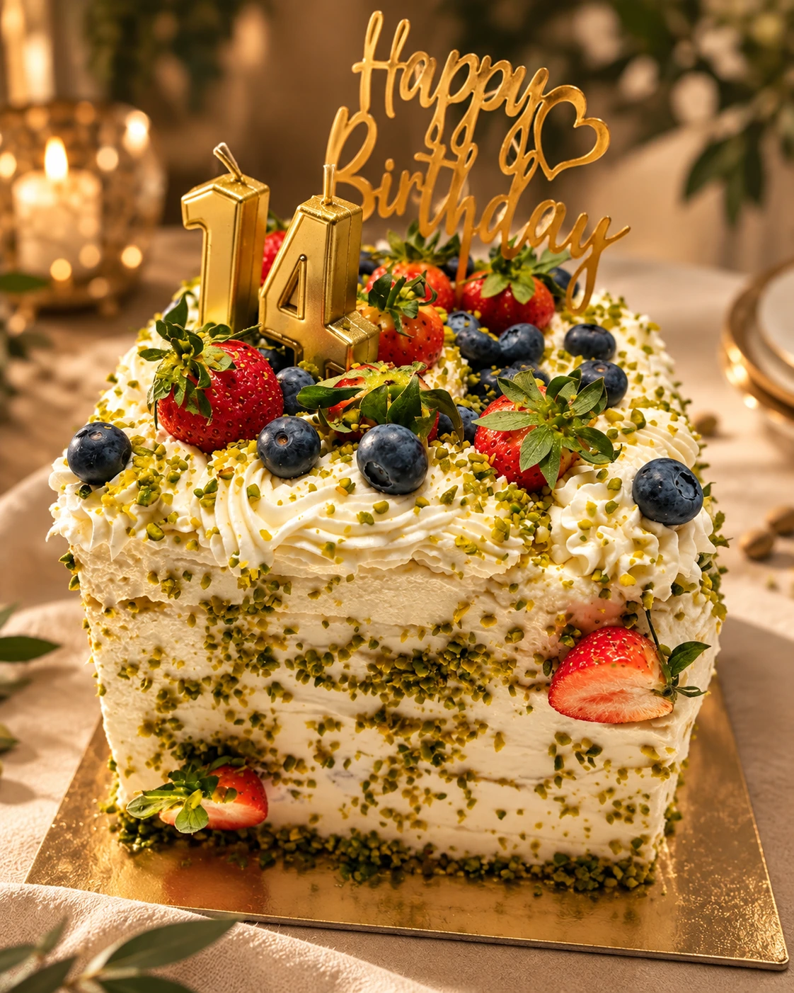 Gâteau d’anniversaire aux fruits rouges